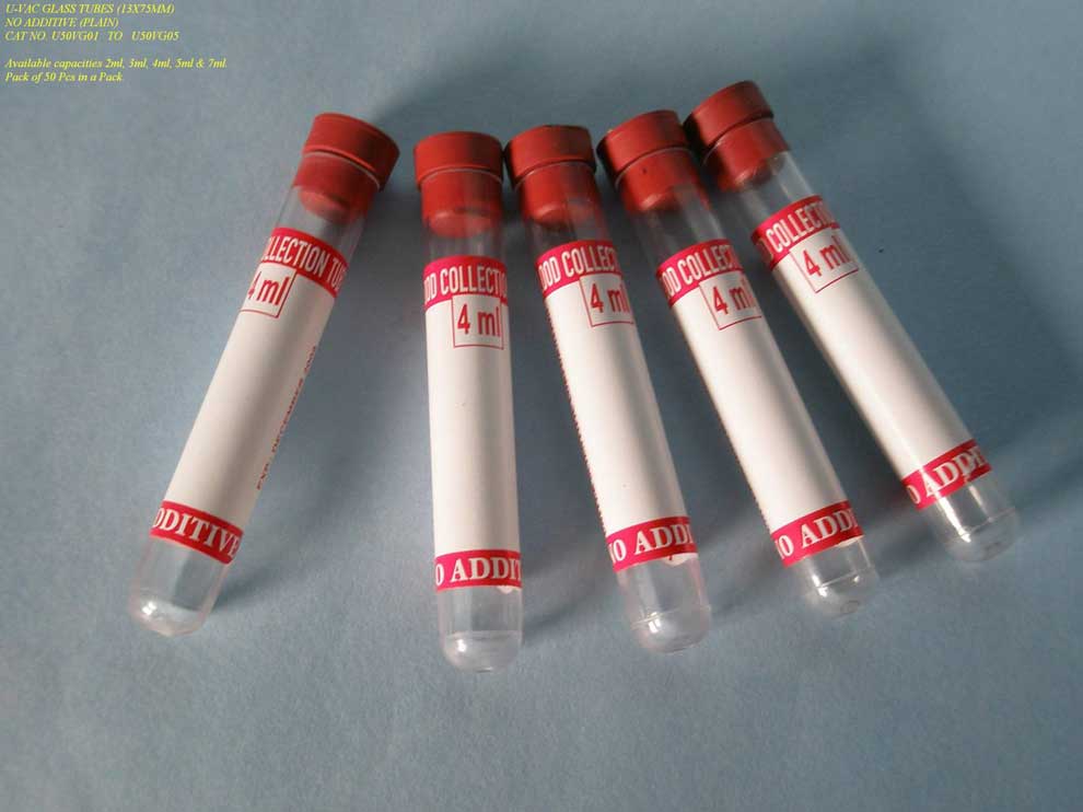 Vaccum Blood Collection Product U-Vac Glass Tube